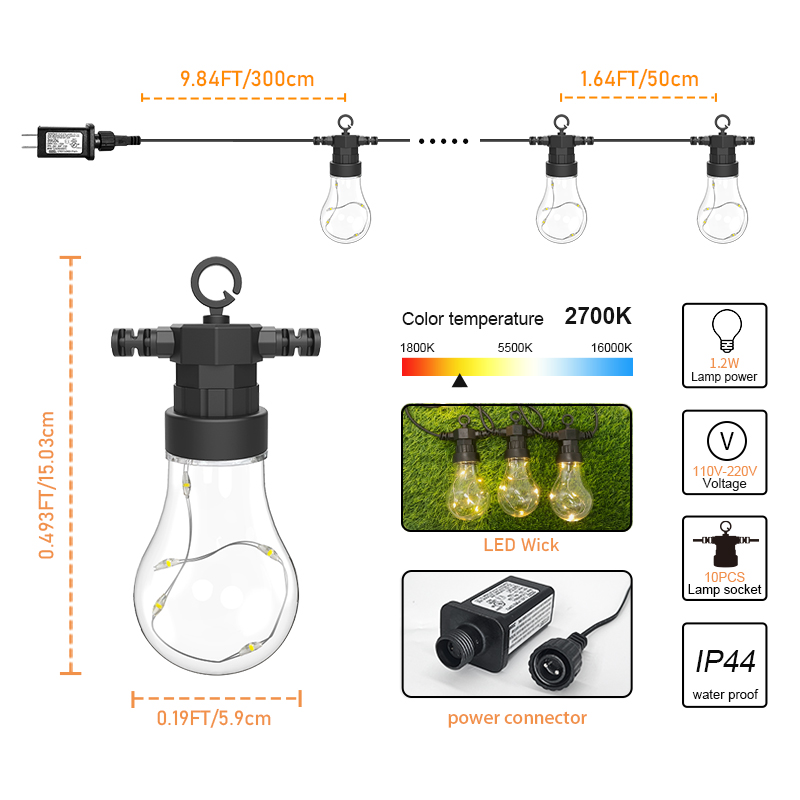 HCP066  G60铜线户外灯串